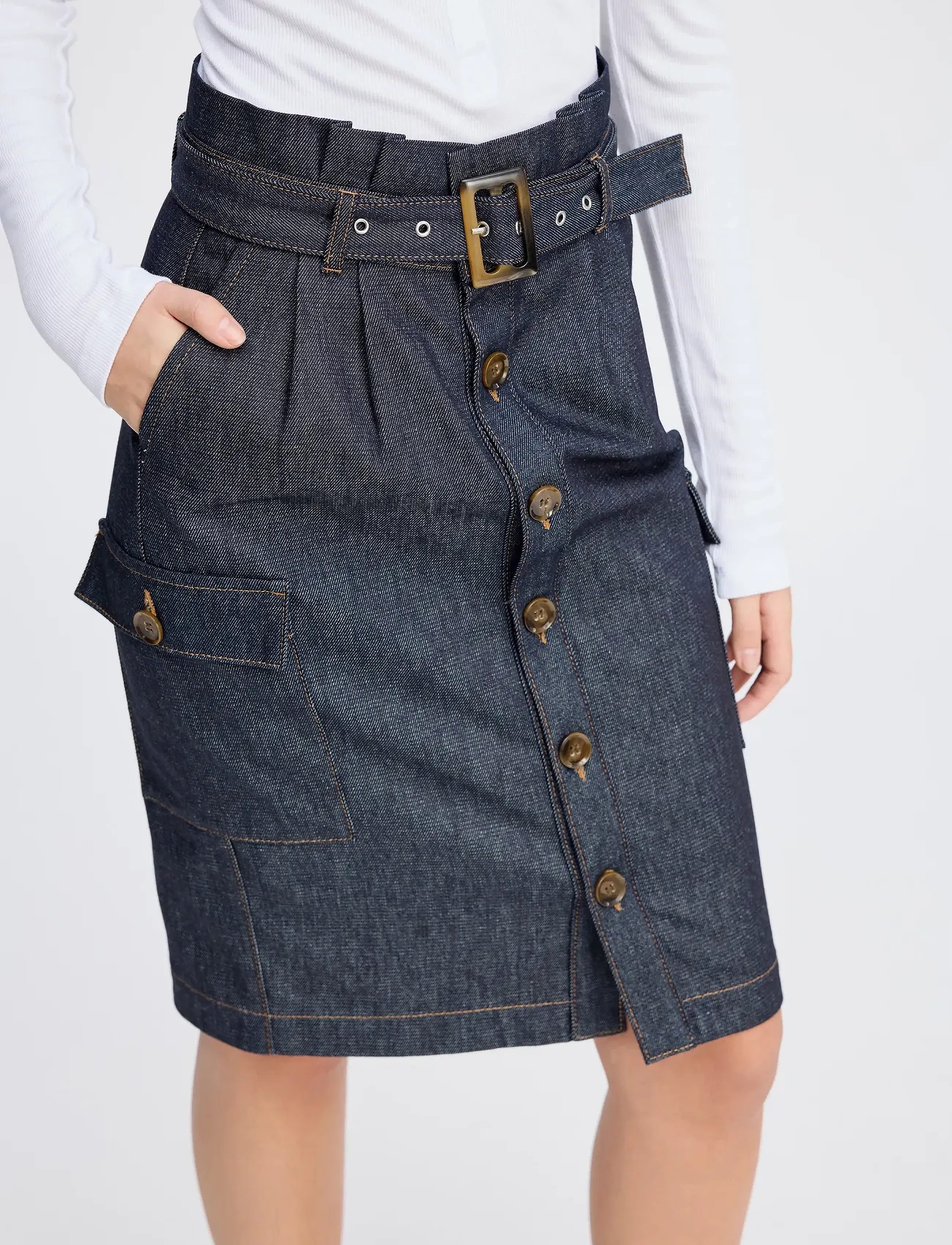 Munthe - RAINA - midi nederdele - indigo - 3