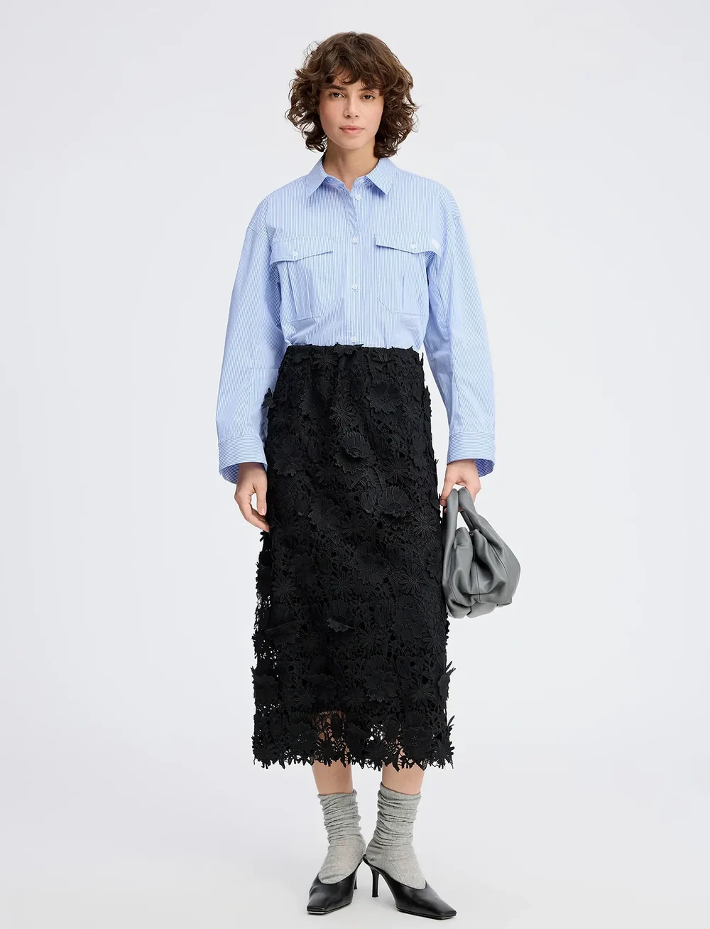 Munthe - POMI - satinnederdele - black - 0