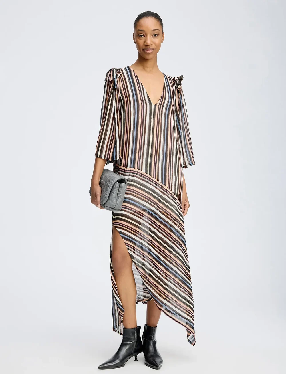 Munthe - RIFFY - midi kjoler - stripe black - 0