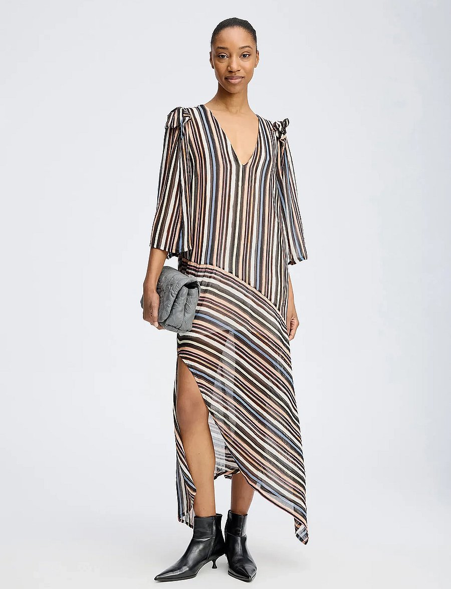 Munthe - RIFFY - midikleider - stripe black - 0