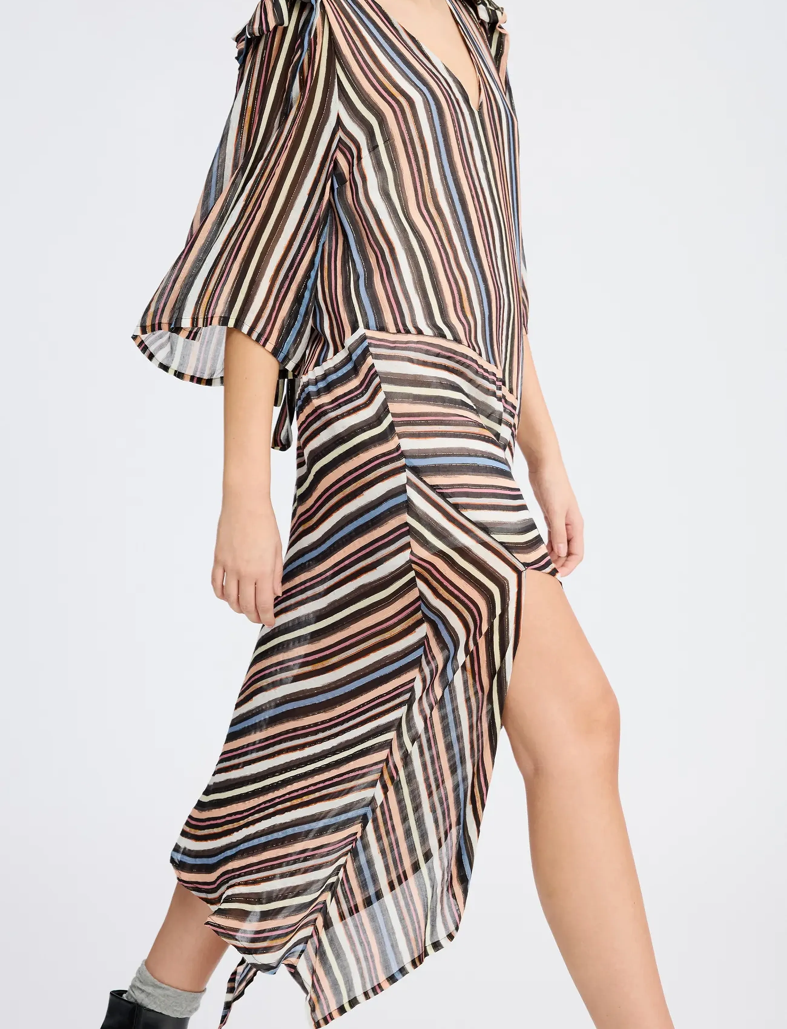 Munthe - RIFFY - midikleidid - stripe black - 4