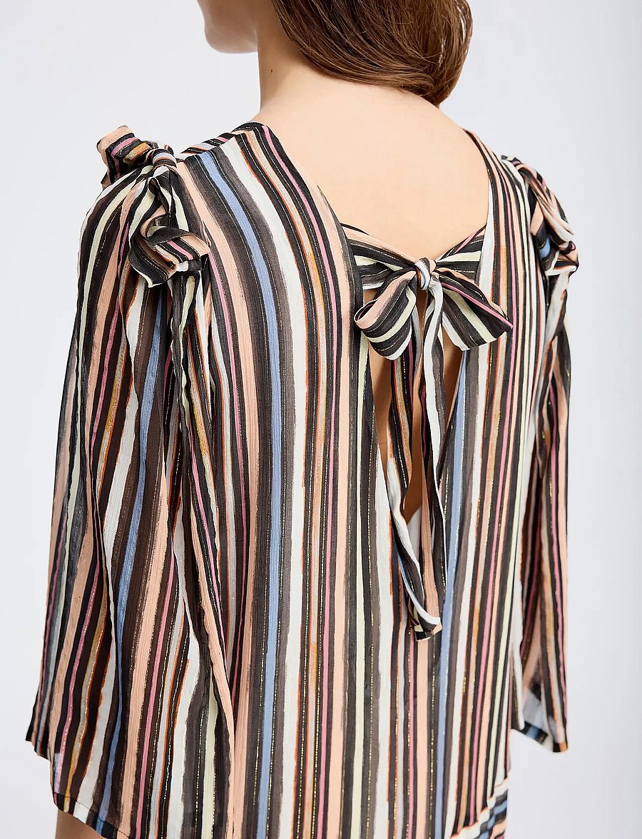 Munthe - RIFFY - midikleider - stripe black - 5