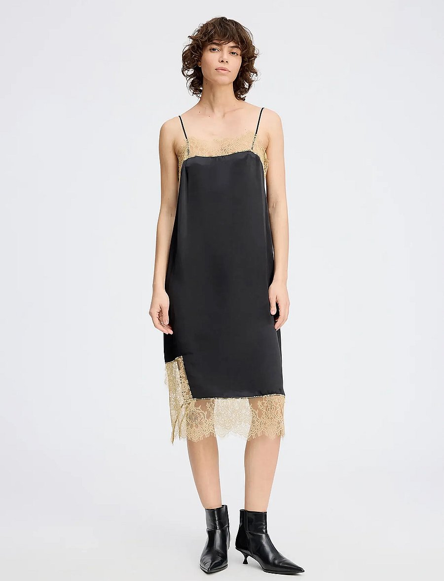 Munthe - ROCCO SLIP - midi jurken - black - 0