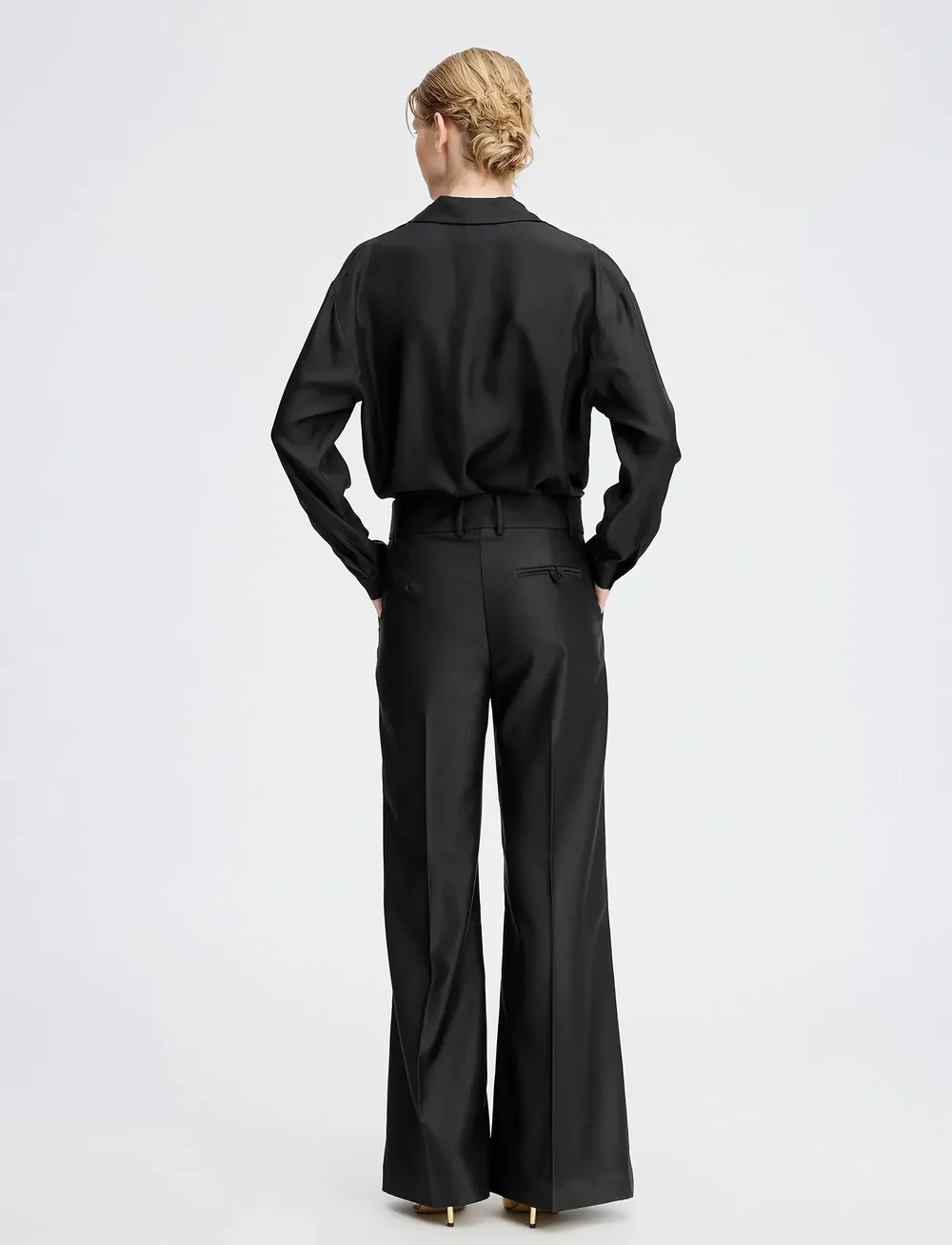 Munthe - RADINE - bukser med brede ben - black - 2