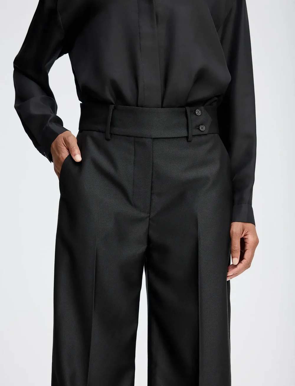 Munthe - RADINE - bukser med brede ben - black - 4