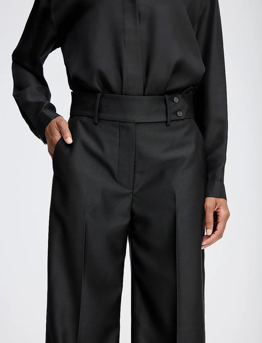 Munthe - RADINE - hosen mit weitem bein - black - 4