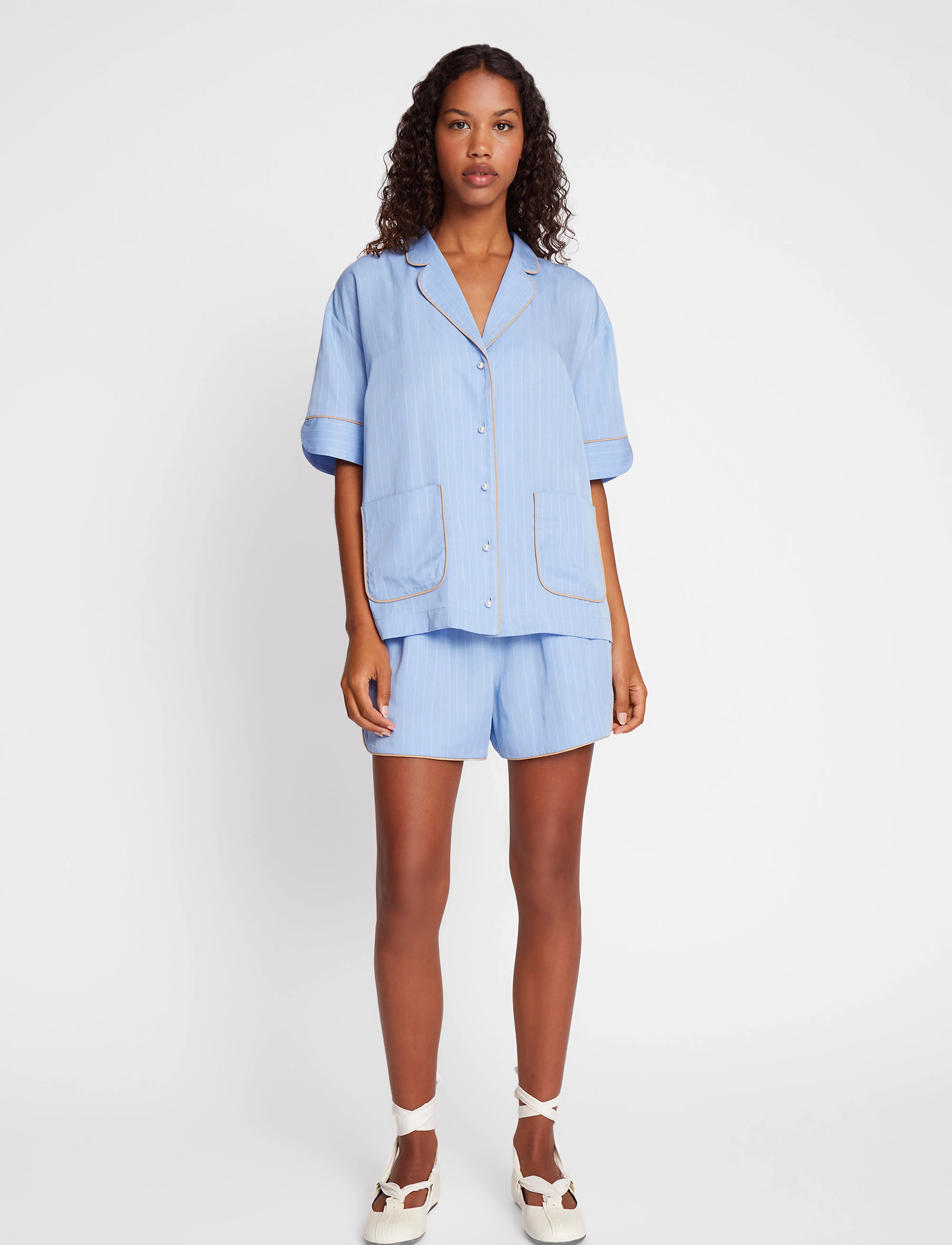 Munthe - USHI - short-sleeved shirts - blue - 3