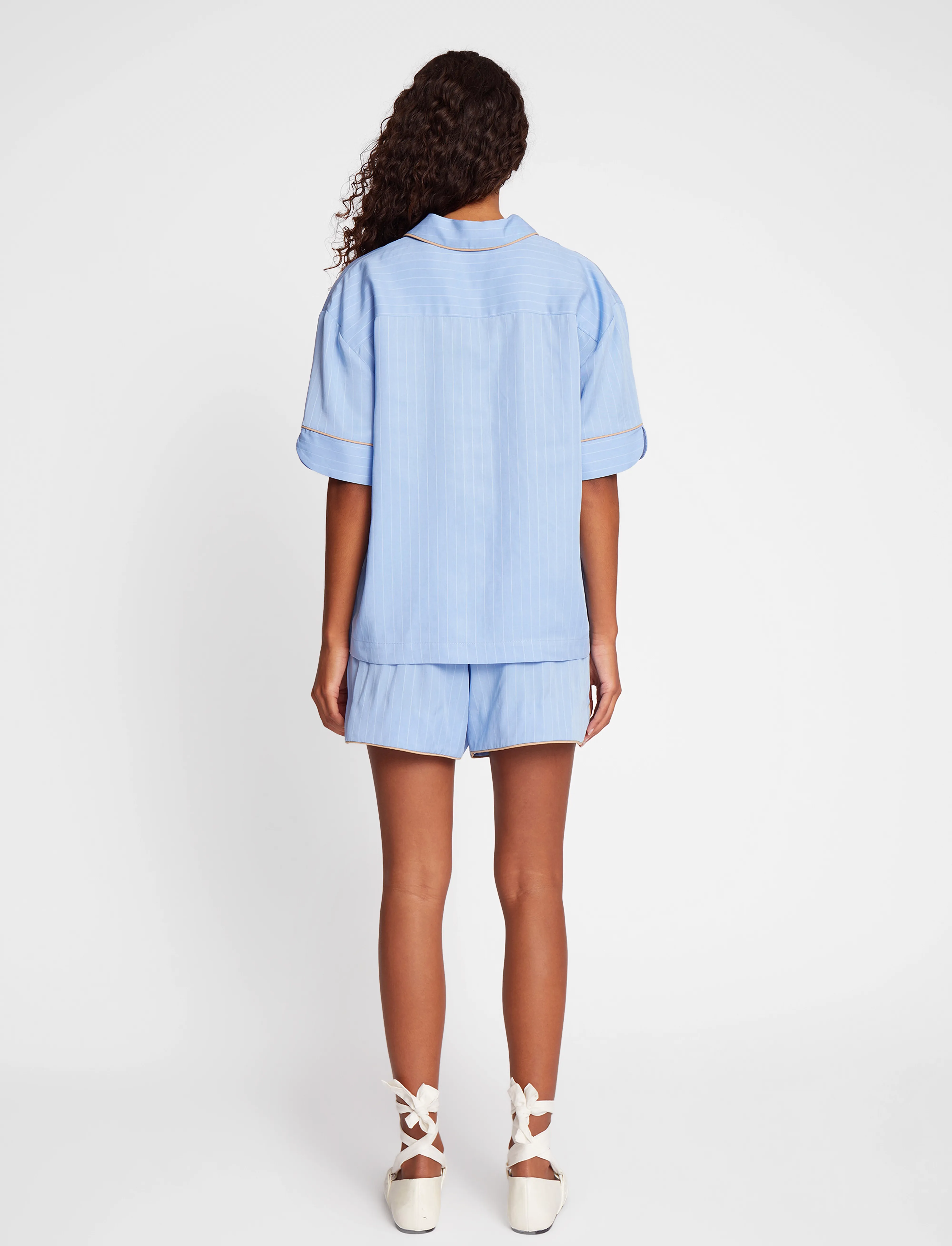 Munthe - USHI - short-sleeved shirts - blue - 4