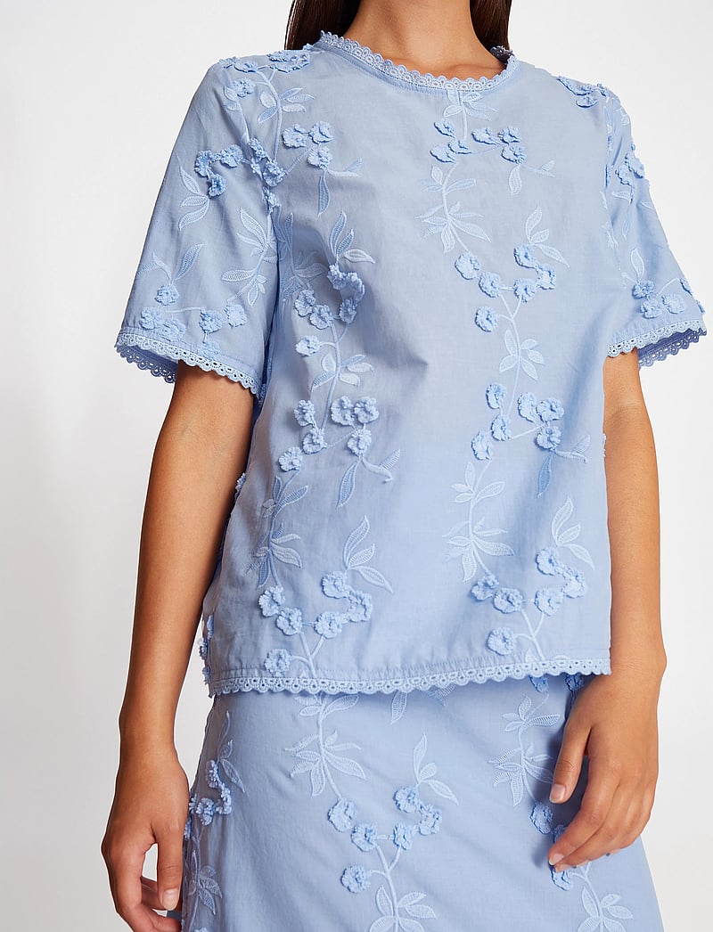 Munthe - UASTA - lühikeste varrukatega pluusid - blue - 4