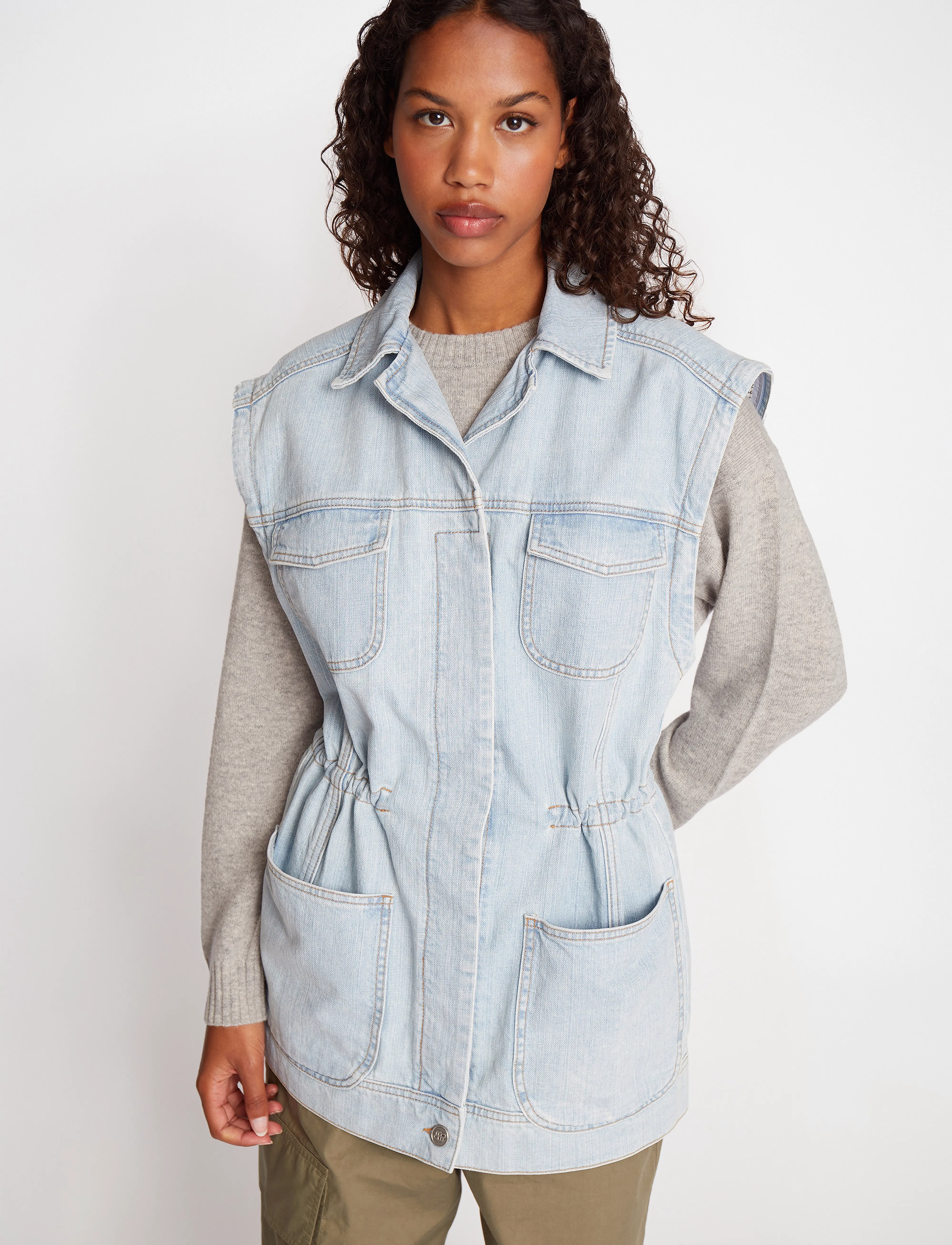 Munthe - USAMI - denim-westen - light blue - 4