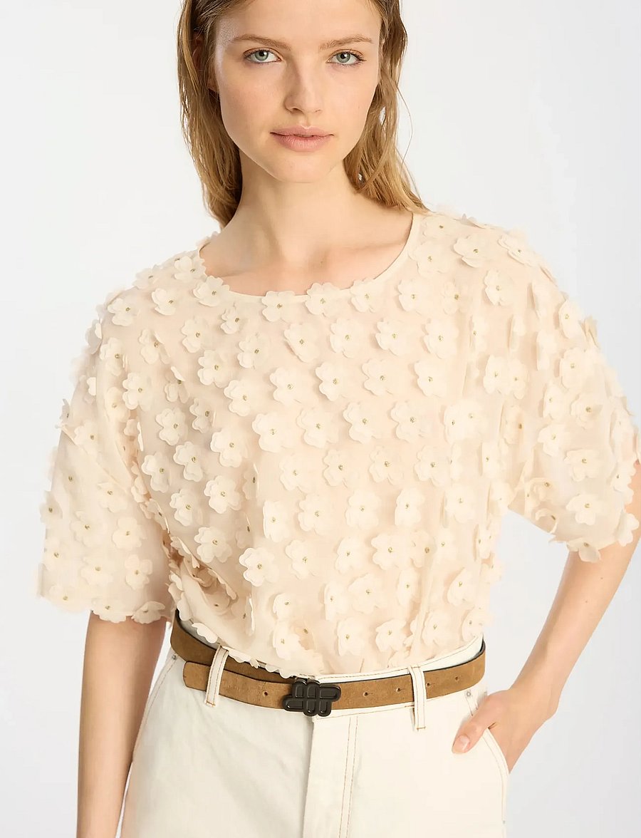 Munthe - BOSSI - lühikeste varrukatega pluusid - creme - 3