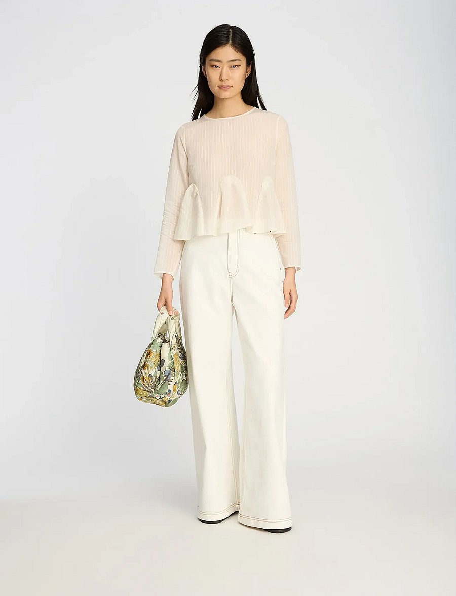 Munthe - BENEDETTA - pikkade varrukatega pluusid - creme - 0