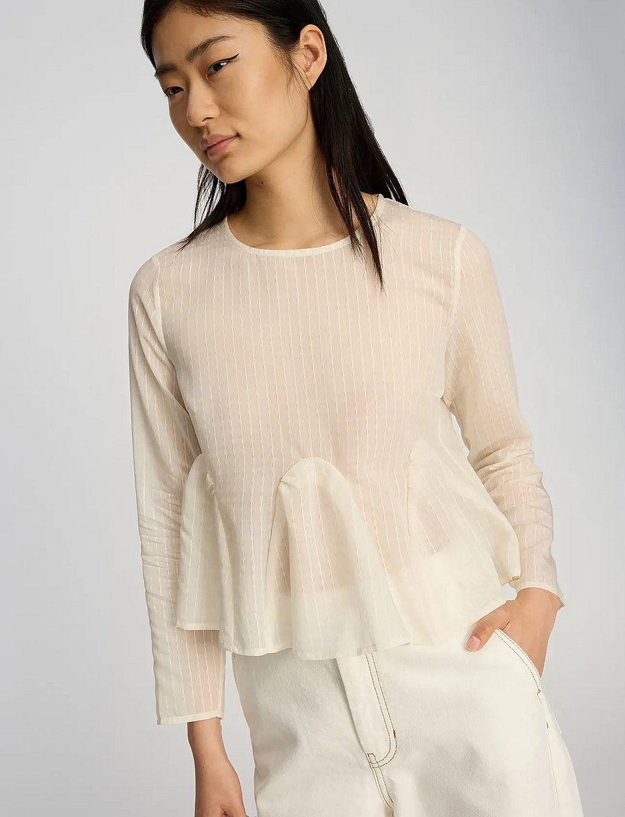 Munthe - BENEDETTA - pikkade varrukatega pluusid - creme - 3