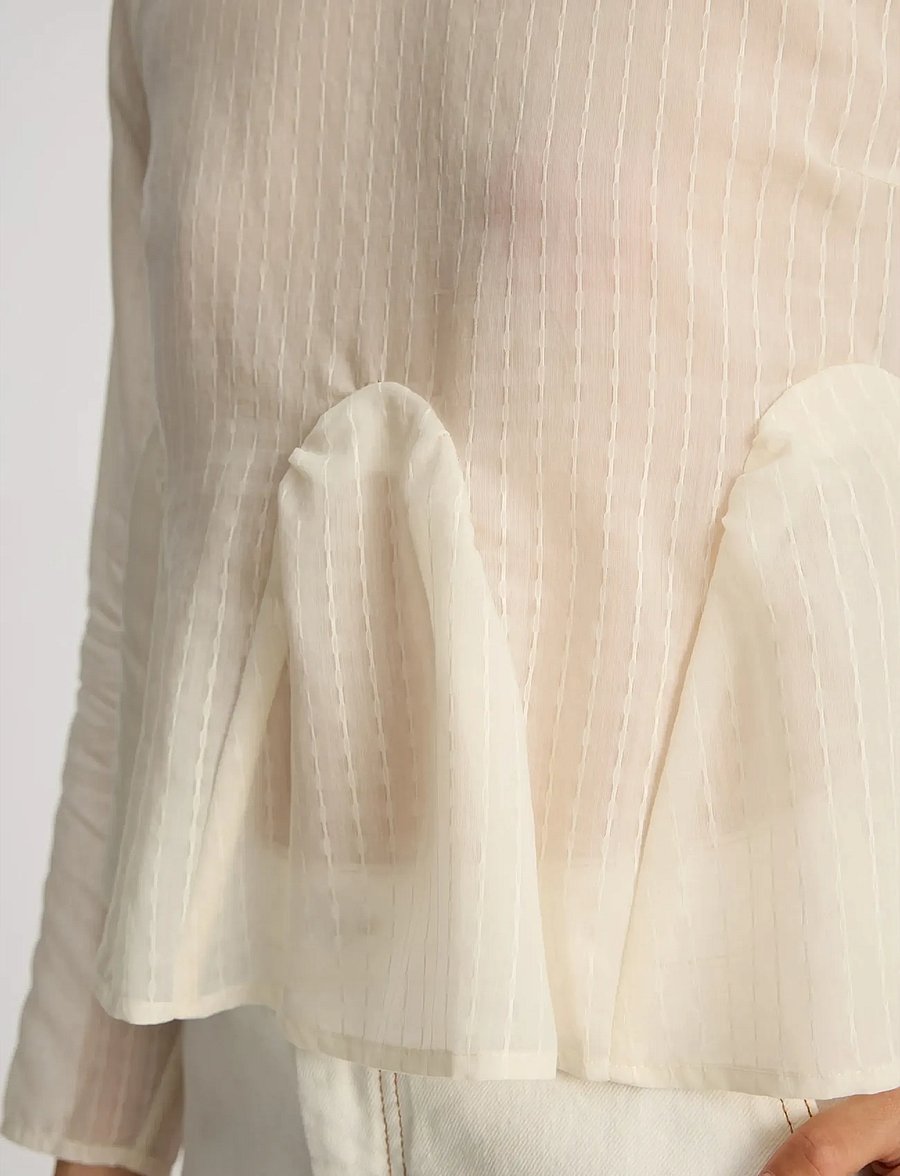 Munthe - BENEDETTA - pikkade varrukatega pluusid - creme - 4