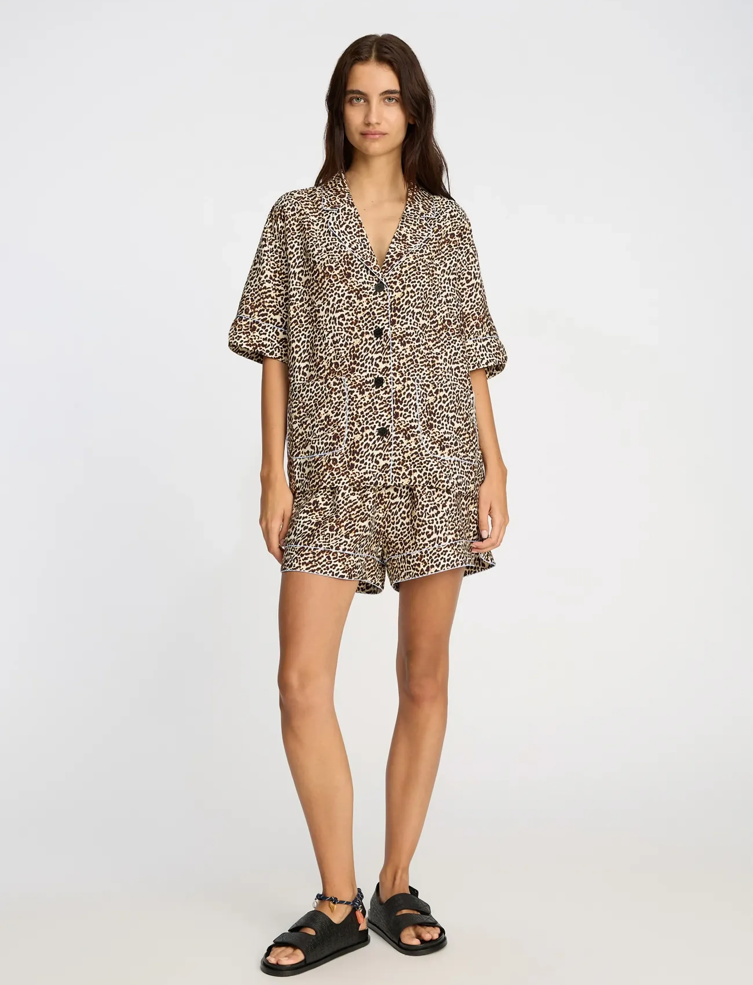 Munthe USHI - Shirts - PRINT ANIMAL / brown