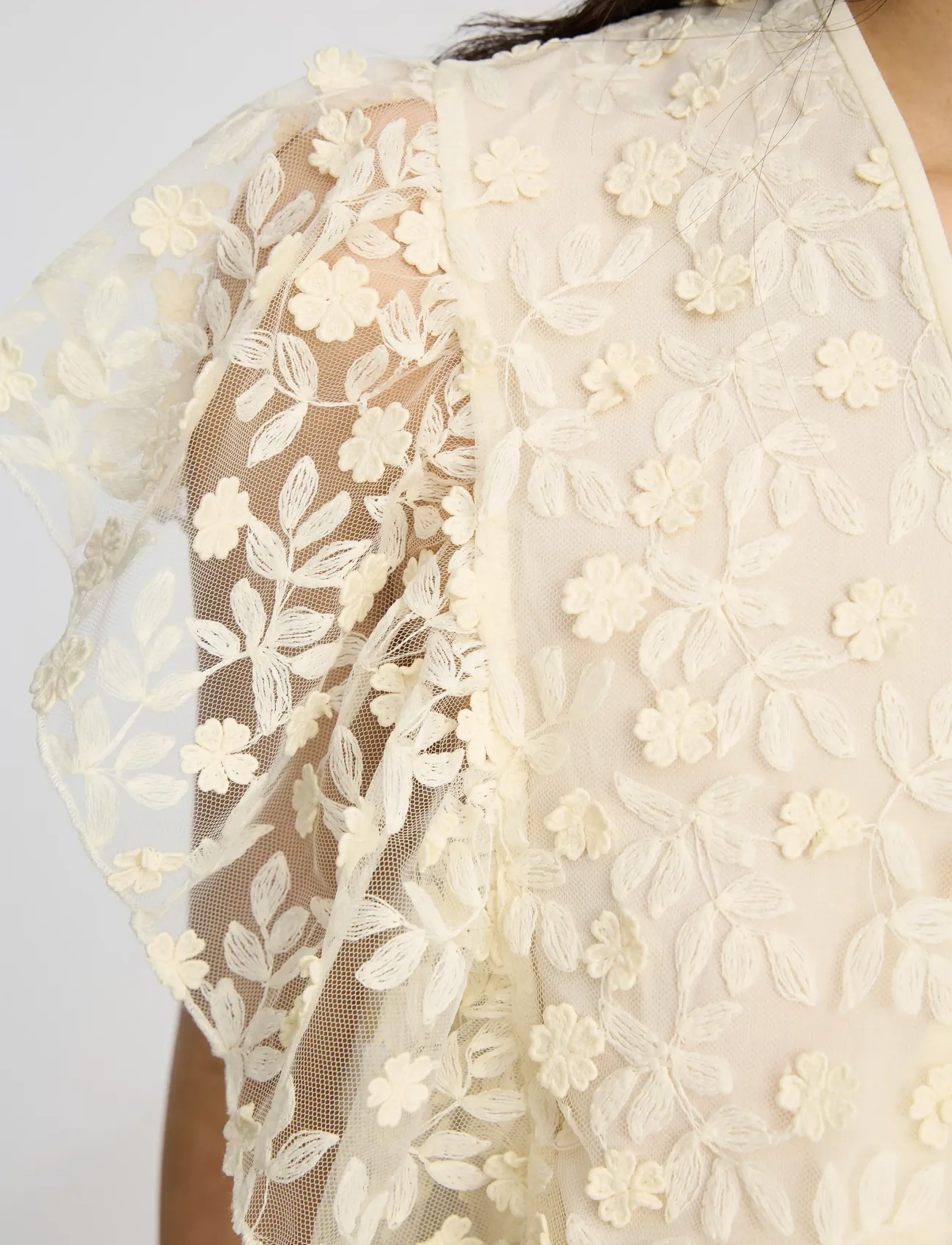 Munthe - BLAINE - blūzes ar īsām piedurknēm - ivory - 3