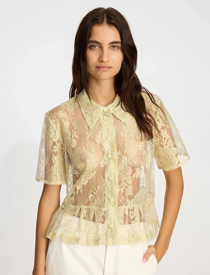 Munthe - BUSTONA - kurzämlige blusen - gold - 3