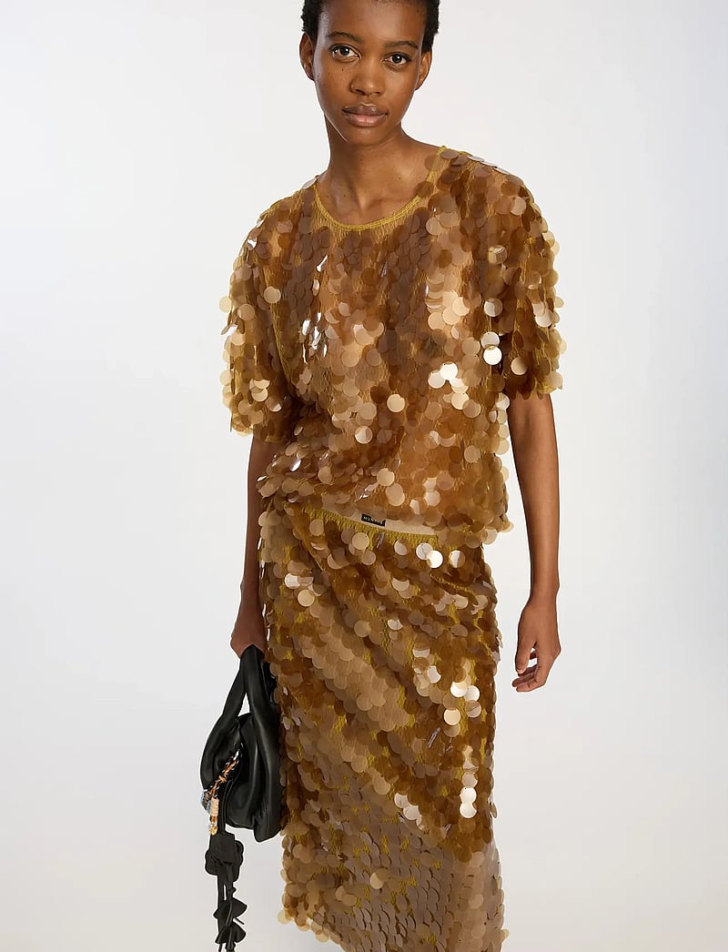 Munthe - BELMIRA - kurzämlige blusen - gold - 4