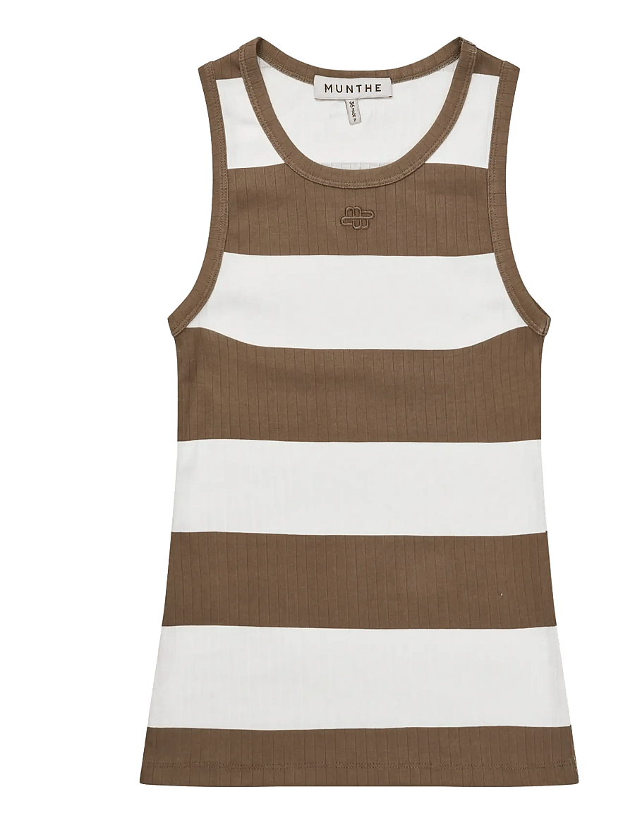 Munthe - TEZZA - t-shirty & zopy - stripe mocca - 1