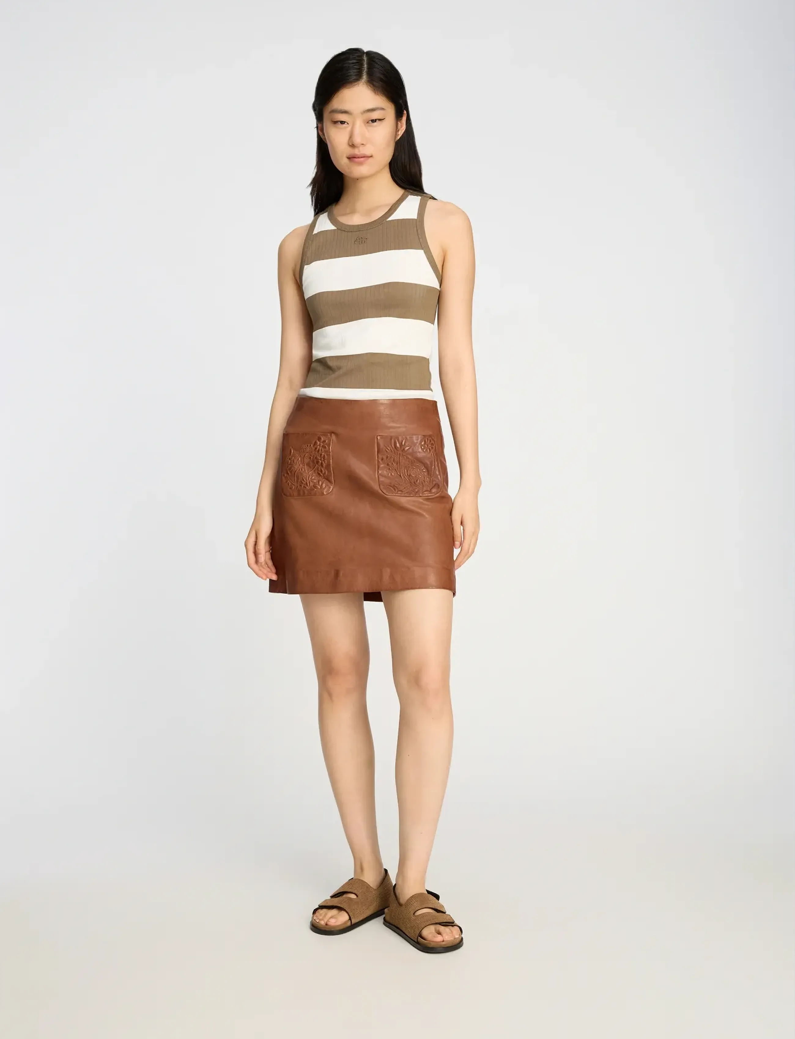 Munthe TEZZA - Munthe - STRIPE MOCCA / brown