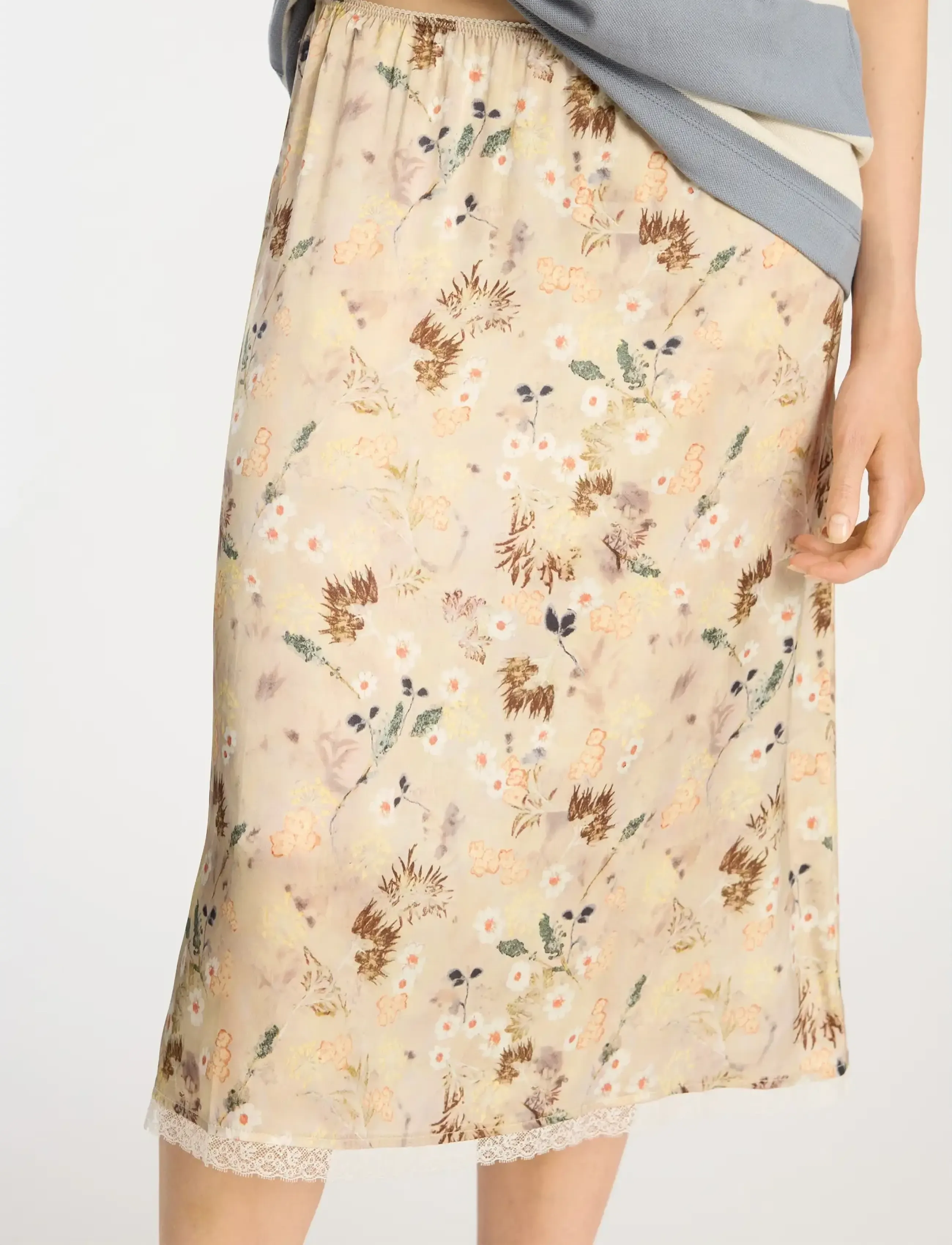 Munthe - BAIA SLIP - vidutinio ilgio sijonai - print nature - 5