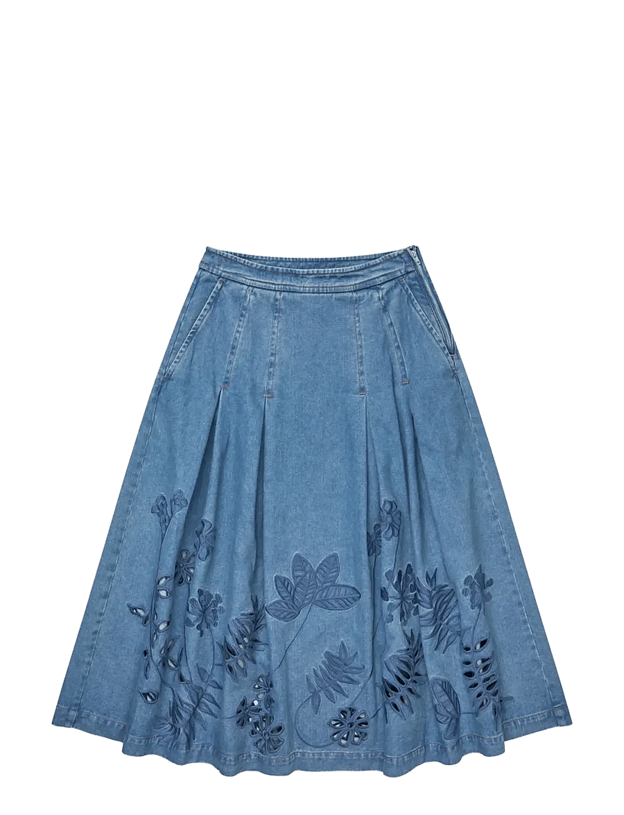 Munthe - BOWEN - denim skirts - blue - 1