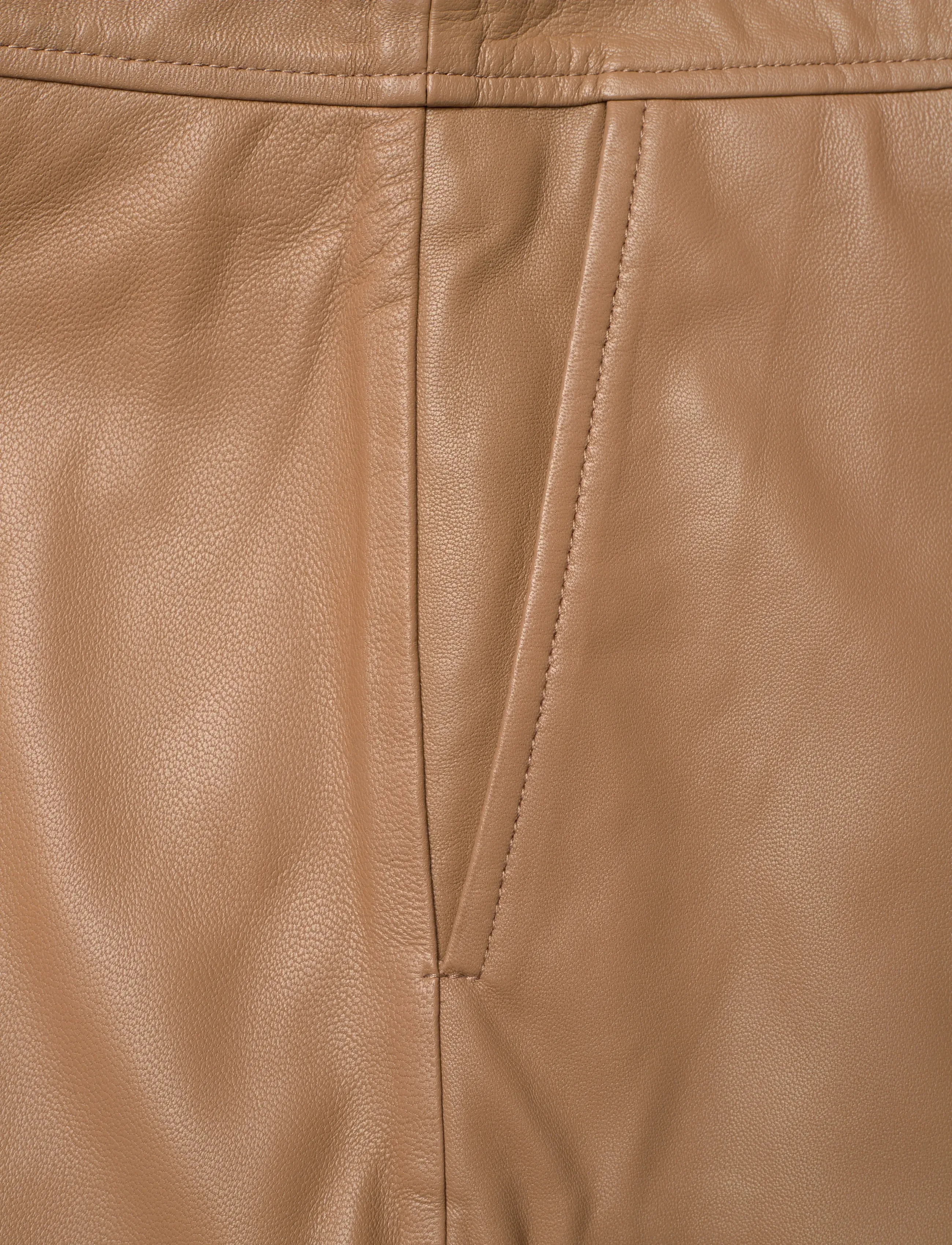 Munthe - BRAYLIN - lædernederdele - camel - 5