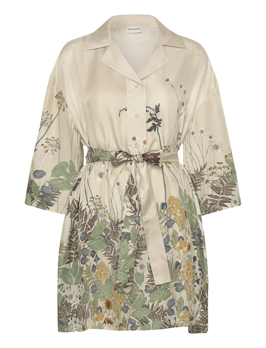 Munthe - RATANA - kurze kleider - print creme - 1