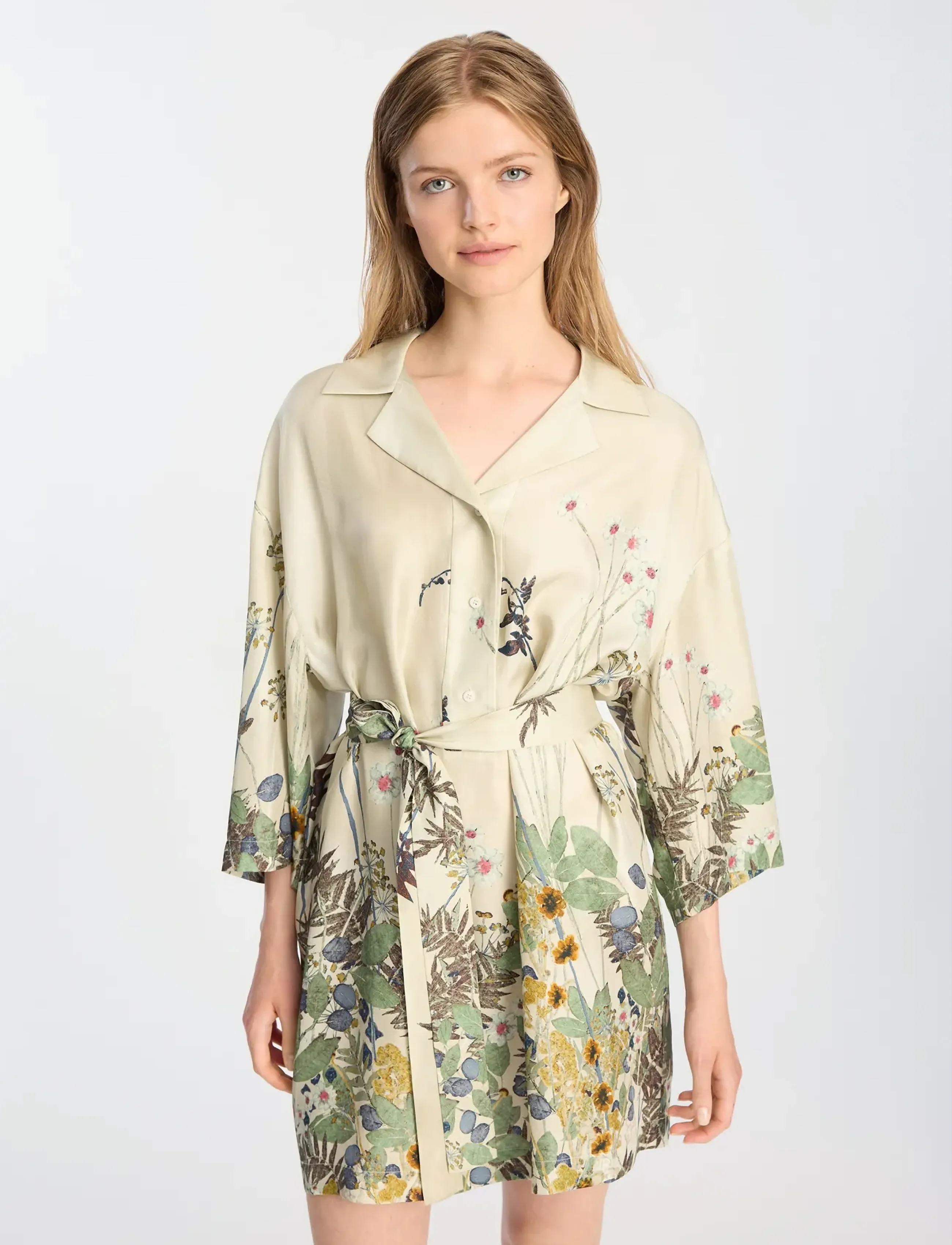 Munthe - RATANA - kurze kleider - print creme - 5