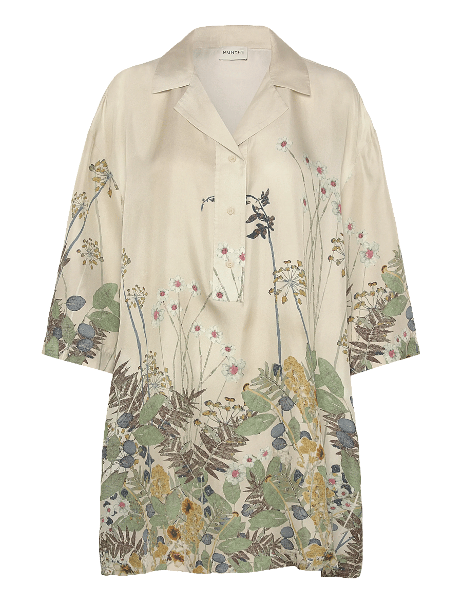 Munthe - RATANA - kurze kleider - print creme - 3