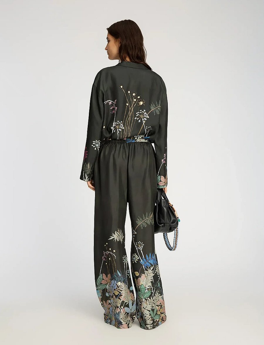 Munthe - FABERT - buxur með víðum skálmum - print black - 2
