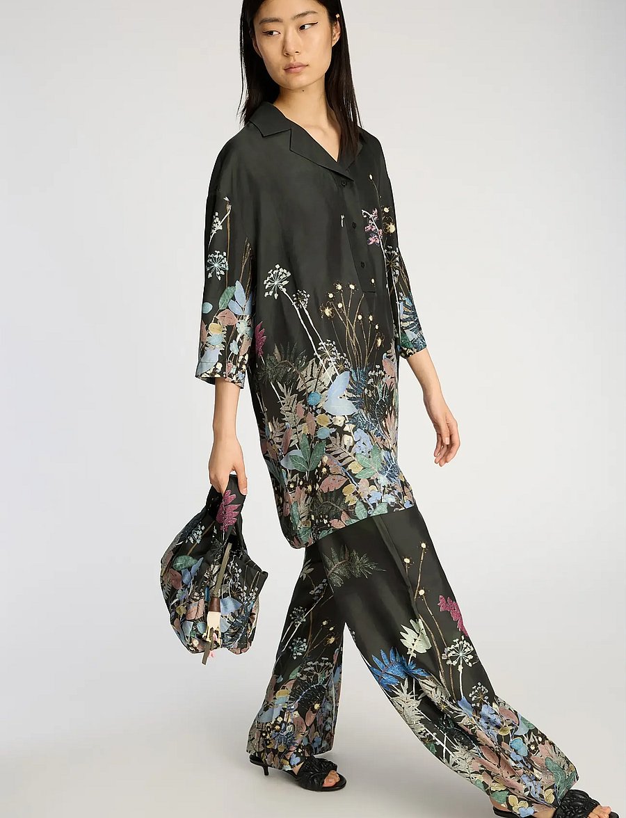 Munthe - FABERT - buxur með víðum skálmum - print black - 3