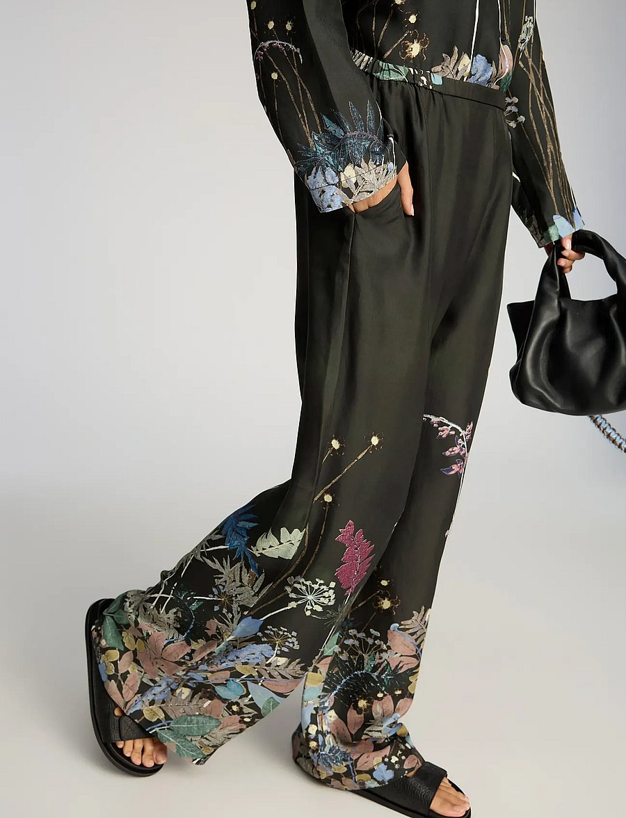Munthe - FABERT - buxur með víðum skálmum - print black - 4