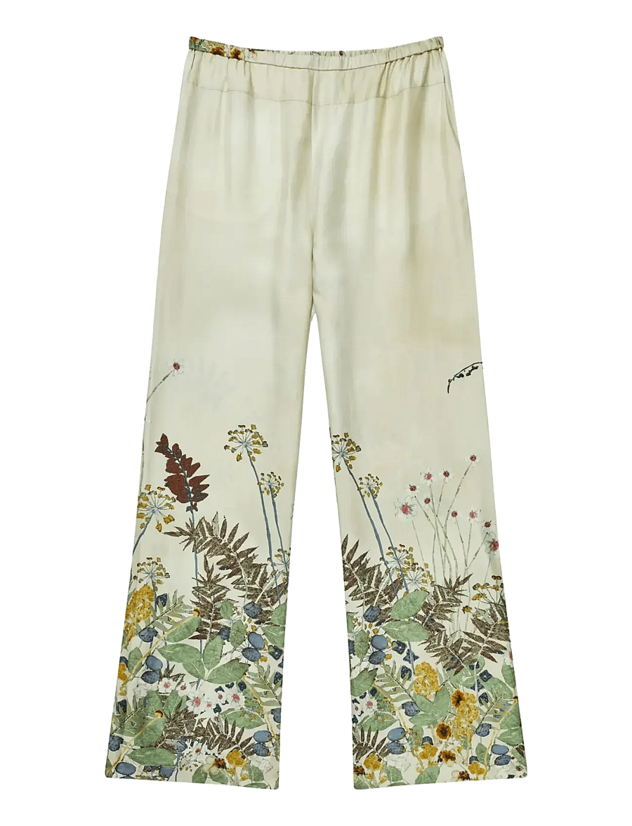 Munthe - FABERT - vide bukser - print creme - 1