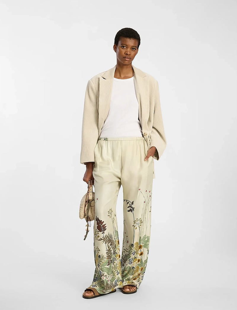 Munthe - FABERT - hosen mit weitem bein - print creme - 0