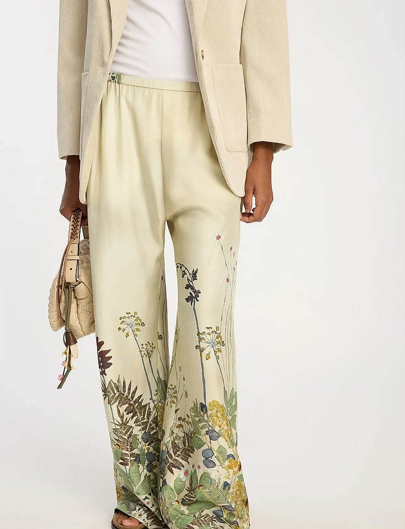 Munthe - FABERT - hosen mit weitem bein - print creme - 3