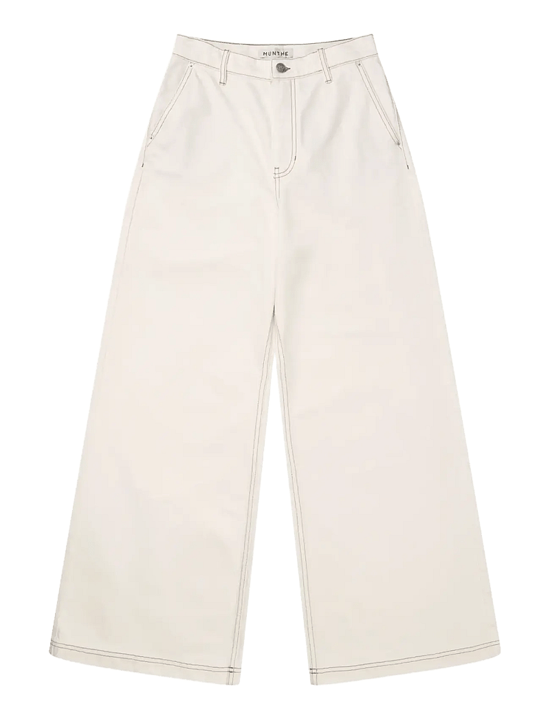 Munthe - BECUBE - hosen mit weitem bein - ivory - 1