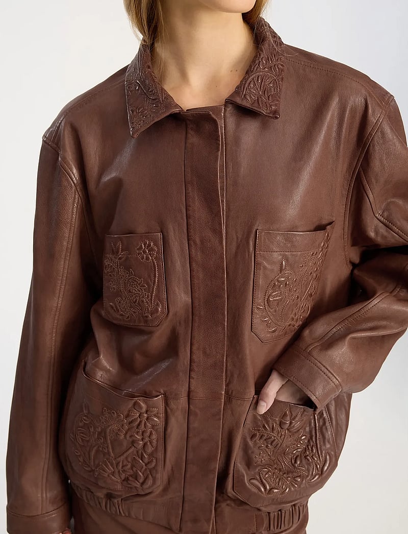 Munthe - BARAM - skinnjackor - chocolate - 3