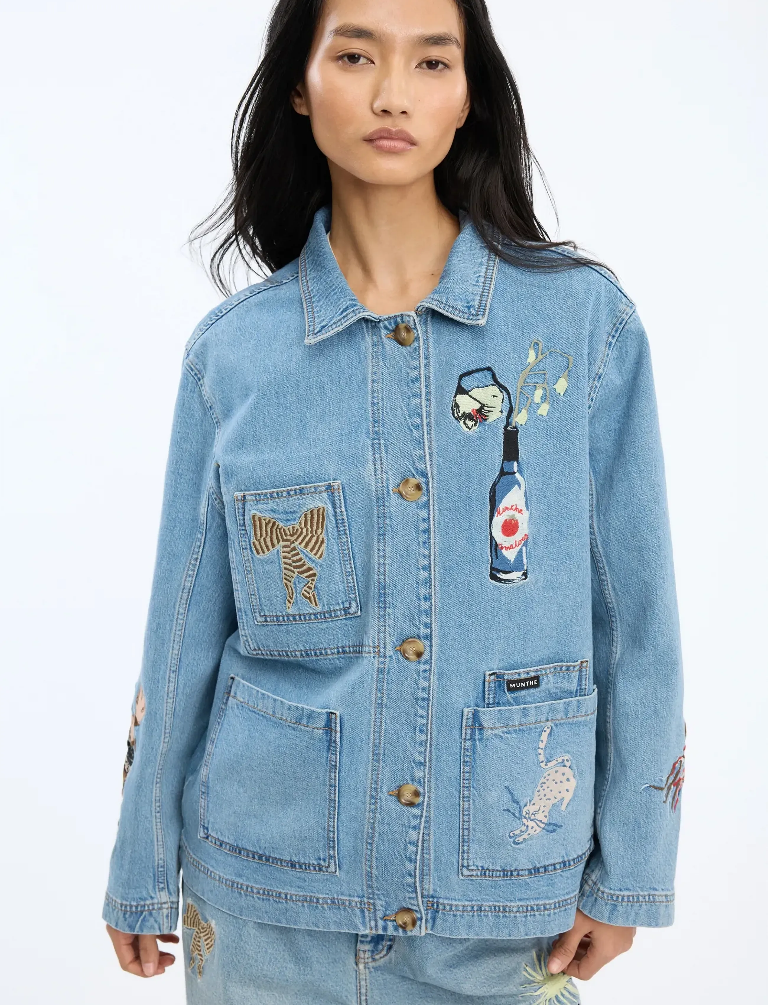 Munthe - BRAULIA - denim jackets - blue - 3