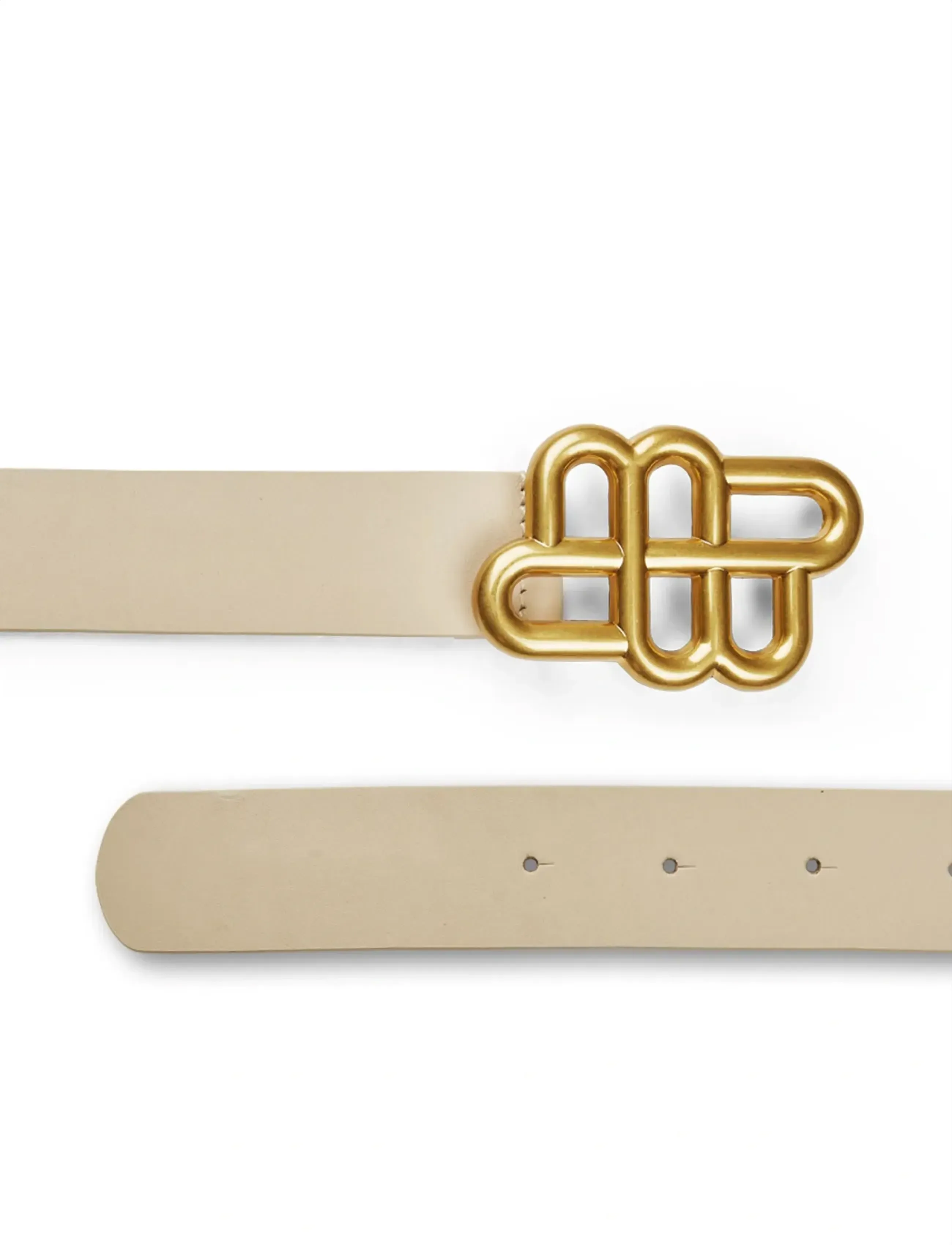 Munthe - LATTER - læderbælter - beige - 4