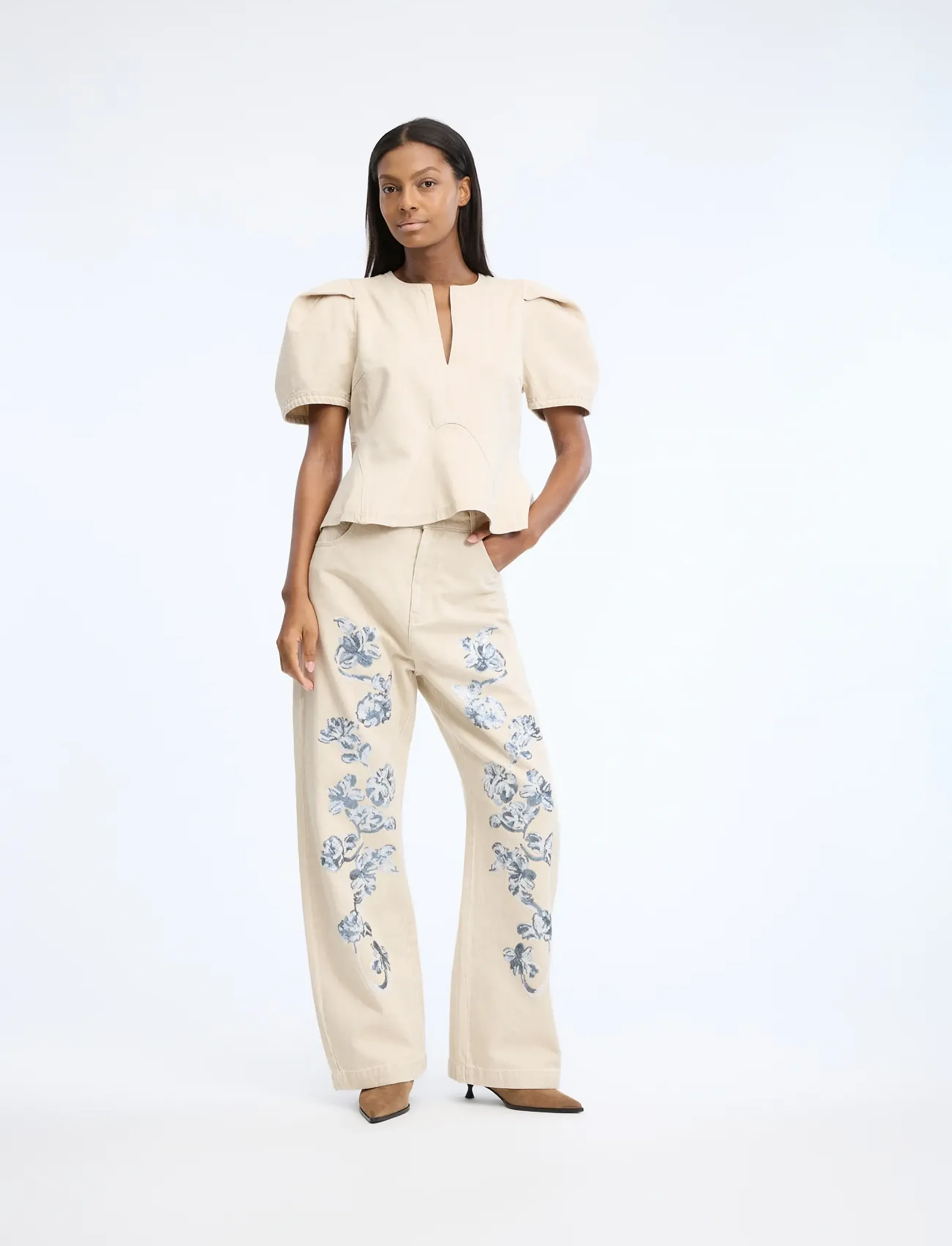 Munthe Baynor, 42, Blouses, Beige - Short-sleeved, Frauen