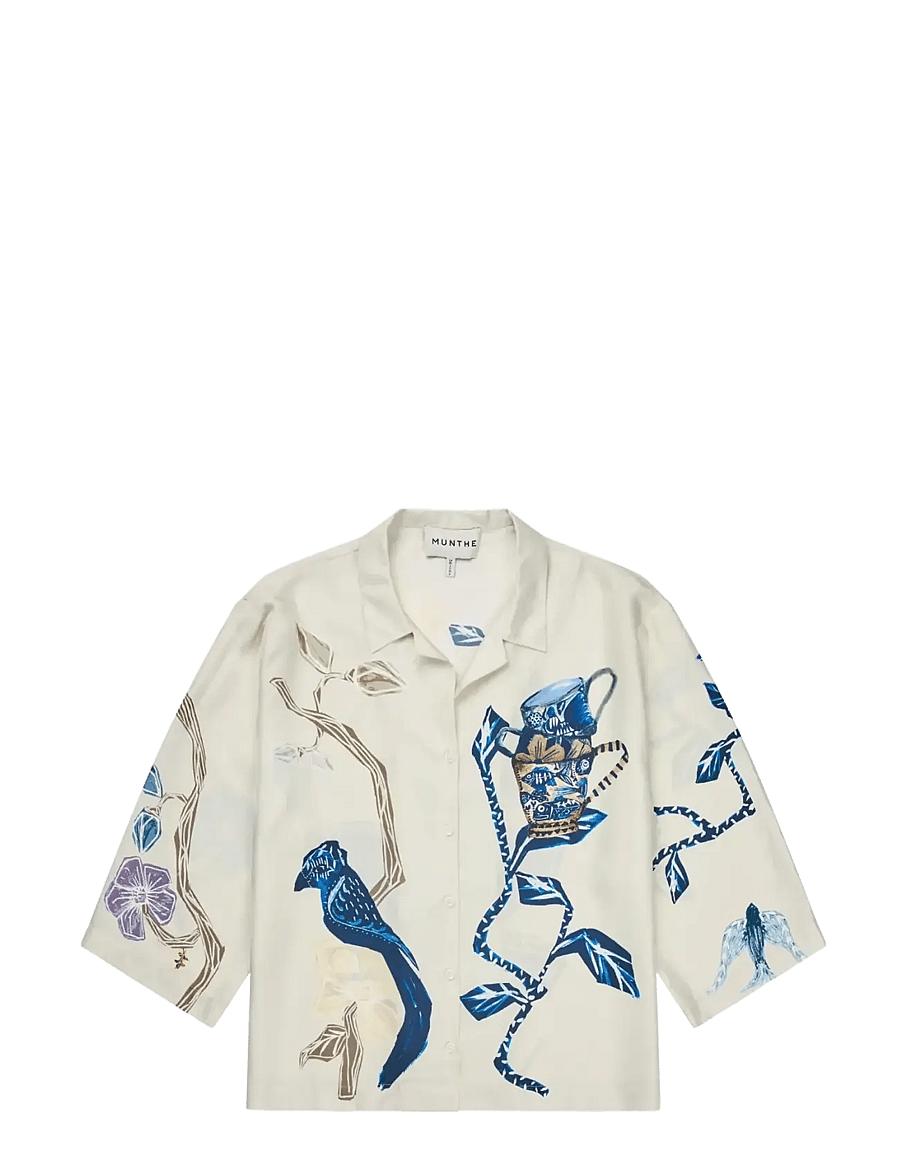 Munthe - NANCIE - overhemden met korte mouwen - print creme - 1