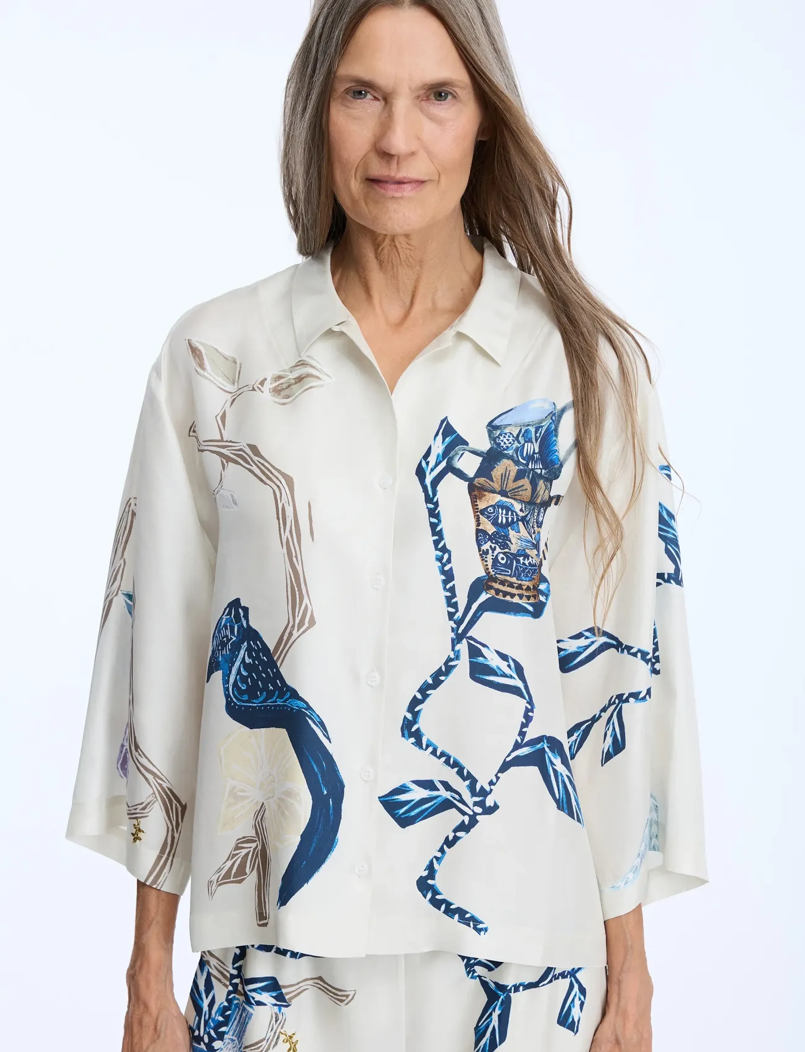 Munthe - NANCIE - overhemden met korte mouwen - print creme - 4