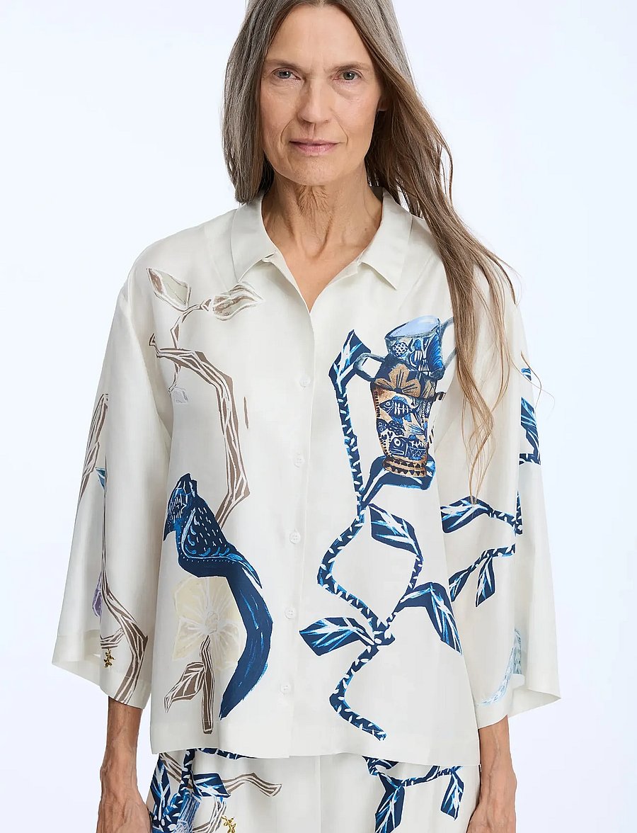 Munthe - NANCIE - overhemden met korte mouwen - print creme - 4