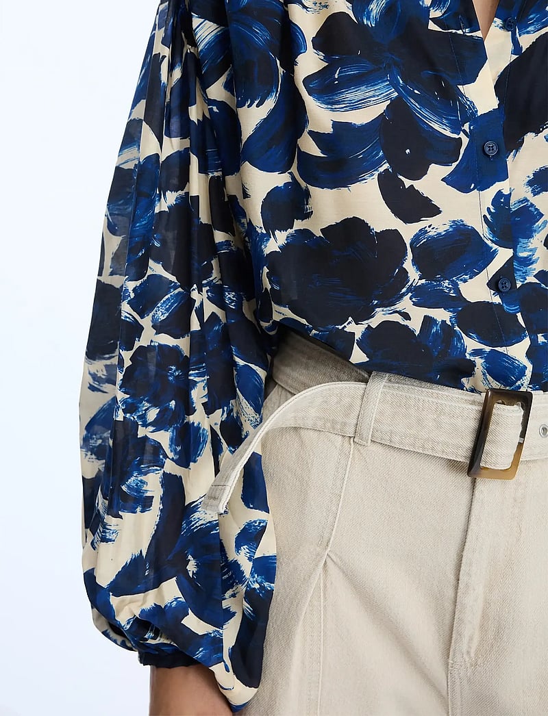 Munthe - LYNX - long-sleeved shirts - print indigo - 4