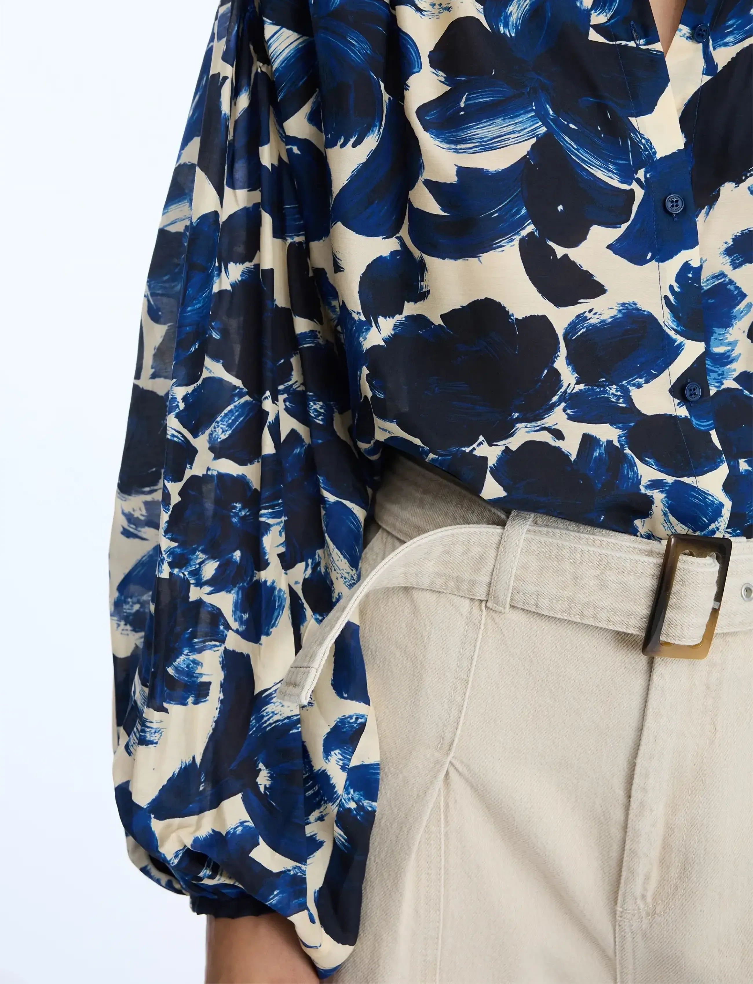 Munthe - LYNX - langerma skyrtur - print indigo - 4