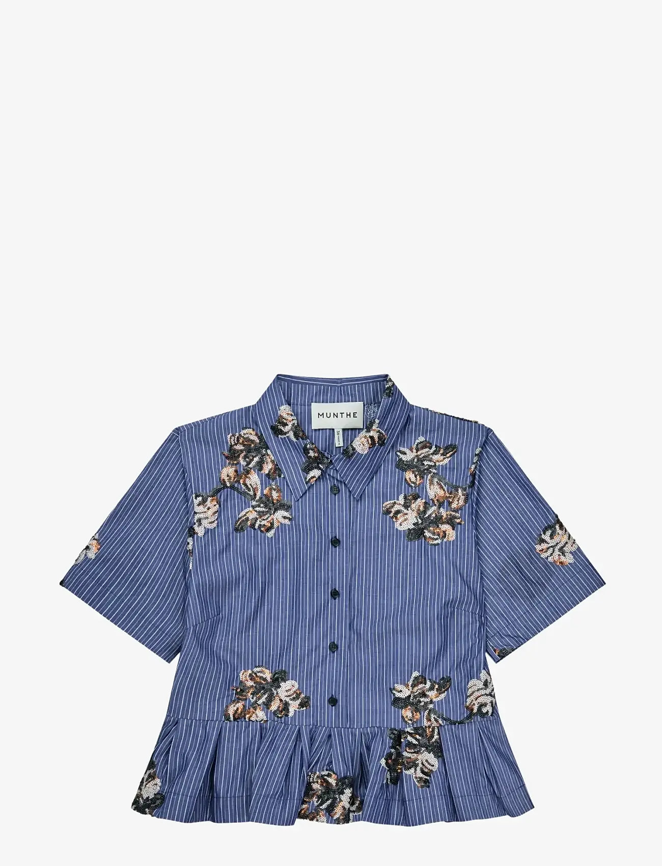 Munthe - NURIANA - kortærmede skjorter - stripe navy - 1