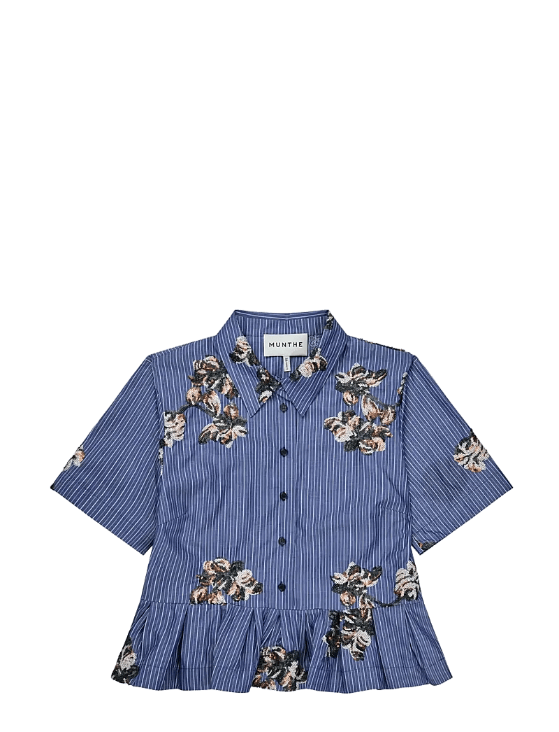 Munthe - NURIANA - kortærmede skjorter - stripe navy - 1