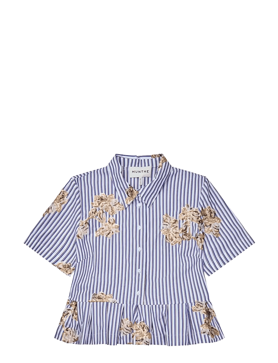 Munthe - NURIANA - lühikeste varrukatega särgid - stripe white - 1