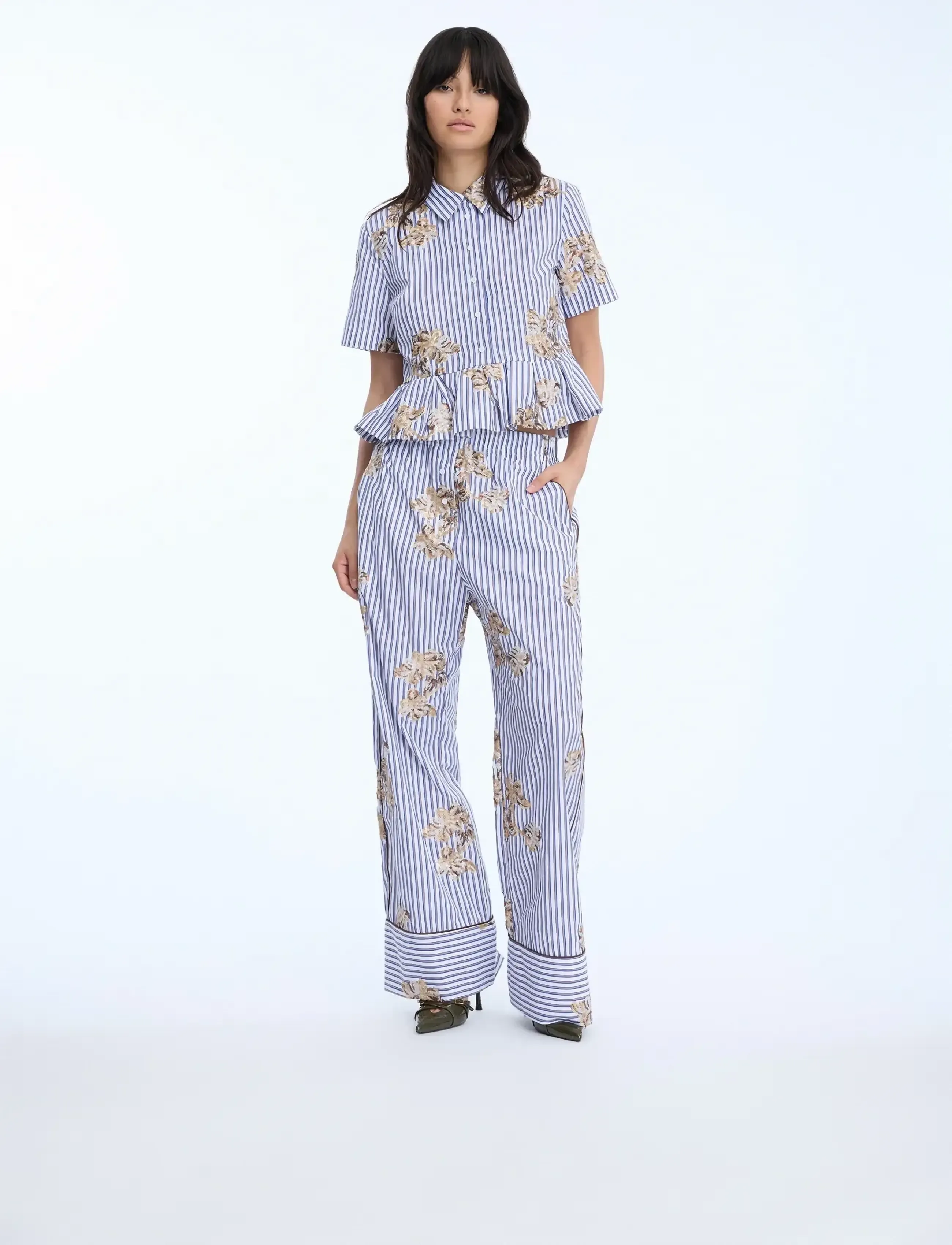 Munthe - NURIANA - lühikeste varrukatega särgid - stripe white - 5